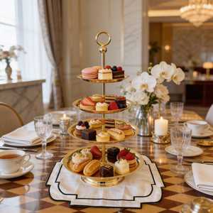 Three Tier Silver <b>Cake</b> <b>Stand</b> Handmade Multi Layer Dessert Display Rack for Tea Party Snack Serving - Product Image 5