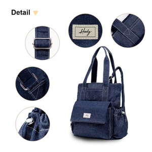 Hody Eco Medium Capacity Waterproof Daily Use Shopping Gift Custom Printed Logo Zipper <b>Canvas</b> Premium Crossbody Arcuate <b>Backpack</b> - Product Image 3