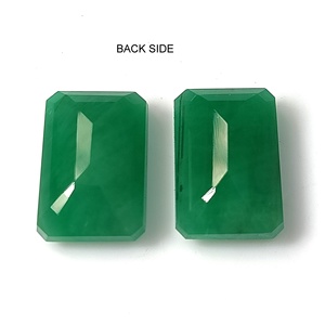 Émeraude verte naturelle de Zambie de 11,95 carats, taille émeraude, facettée, ensemble de 2 pièces pour la fabrication de bijoux - Product Image 5
