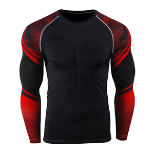 Custom Logo Boxing Rash Guard <b>Men</b> Sublimation Printed Spandex Stretch <b>Compression</b> <b>Shirts</b> Breathable Quick Dry Gym Rash guard OEM - Product Image 3