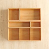 Organisateur de cuisine en bambou, boîte de rangement pour tiroir, plateau à couverts, gain de place, solution de rangement moderne pour armoire de cuisine