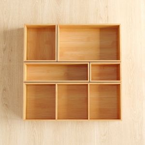 Bamboo Kitchen Organizer <b>Drawer</b> <b>Storage</b> Box Cutlery Tray Space Saving Modern Home Kitchen Cabinet Insert <b>Drawer</b> <b>Storage</b> Solution - Product Image 1