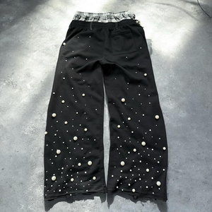 Pantalones Deportivos Personalizados con Logotipo, para Hombre, con Pedrería, Diseño de Llama, Pierna Ancha, Lavado Ácido, Estilo Urbano - Product Image 4