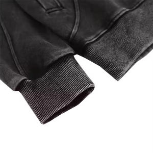 High Quality Acid Wash Hoodie with <b>Drop</b> Shoulder Multi-Pockets Custom Logo Screen Printed Casual Fleece Design Basics Hoodies - Product Image 5