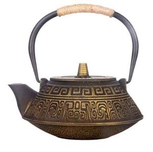 Traditional Chinese Metal <b>Tea</b> Kettle With Lid And Handle Decorative Pattern Design - Product Image 1