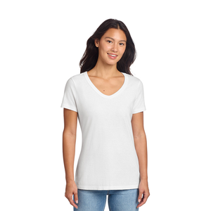 T-shirt pour femme à col en V, coton doux, décontracté, manches courtes, léger, respirant, à porter tous les jours, coupe décontractée, confortable, été - Product Image 3