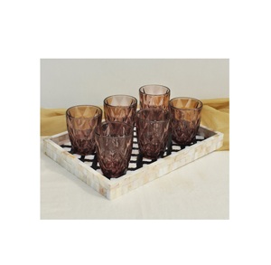 Plateau en nacre pour verres à jus, plateau de service, design incroyable, plateau incrusté de nacre à prix avantageux - Product Image 1