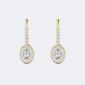 Pendientes de Plata con Diamantes Cultivados en Laboratorio de Corte Brillante Redondo de Lujo, 0.60ctw, Color E F, Claridad VS VVS, Joyería para Mujer, para Fiestas y Bodas - Product Image 5