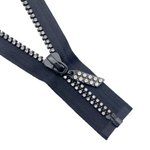 Free Sample Decorative Open-End Auto Lock <b>Zipper</b> with Rhinestones Diamond <b>Zipper</b> Decorative Plastic <b>Zipper</b> Made - Product Image 1