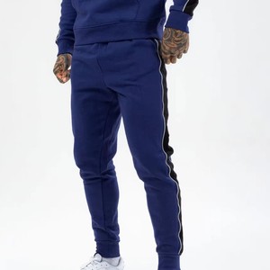 Chándal Azul con Capucha para Hombre, Manga Larga, Color Sólido, Ropa Deportiva con Bolsillos Laterales, Material de Poliéster Transpirable, Ropa de Otoño - Product Image 3