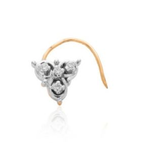 Chaîne de nez en or blanc rose massif 18 carats, bijou léger de taille standard, élégant pour un usage quotidien, accessoire de mode féminin - Product Image 1