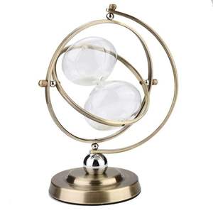 Reloj de Arena Giratorio de Lujo, Globo de Arena de Latón Vintage, Temporizador de 15/30/60 Minutos, Reloj de Arena Metálico, Decoración de Escritorio, Regalo de Oficina, Adorno Antiguo - Product Image 1