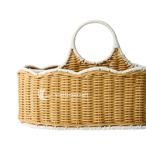 Organizador de Ratán Natural Vintage con Asa Arqueada Alta, Almacenamiento Ecológico para Guardería, Escritorio, Hogar y Oficina - Product Image 2