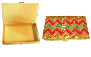 Hand-Carved Eco-Friendly Polished Customized Velvet Home Decoration Fancy Cotton Embroidered Designer Brass Inlay <b>Rectangular</b> - Product Image 2