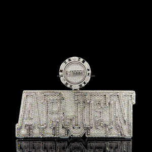 Letra personalizada nombre inicial Baguette colgante 925 Starling plata Moissanite diamante personalizado Bail Logo Hip Hop joyería fina - Product Image 5