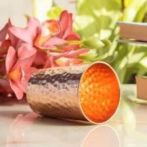 Outdoor Use Copper Glass Tumbler Travel Friendly Ayurvedic Drinking Water Cup Metal <b>Drinkware</b> Export Supplier - Product Image 6