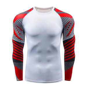 Chemise de compression confortable en tissu doux pour hommes, vêtements de sport pour hommes, coupe ajustée sans couture, chemise de compression pour hommes - Product Image 1