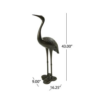 Scultura di gru in alluminio Sunny Outdoor da 43 pollici, finitura rame lucido, nessun assemblaggio richiesto - Product Image 5