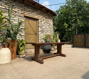 Rustic Brown Recycled Wood Oak <b>Table</b> Furniture for Home Use from VietNam Square Solid Wood Dining <b>Table</b>, <b>Walnut</b>, Pine - Product Image 1