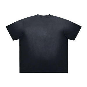 Camiseta Negra Personalizada para Gimnasio, Lisa, Lavada al Ácido, Efecto Desgastado por el Sol, Corte Cuadrado, 260G, 100% Algodón, con Estampado Gráfico, Talla Grande para Hombre y Mujer - Product Image 2