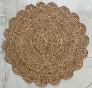 Luxury Designer Handmade Braided Abstract <b>Jute</b> Flat Pile Dhurrie <b>Rug</b> Eco-Friendly Modern Bohemian <b>Round</b> Home Use Outdoor Direct - Product Image 1