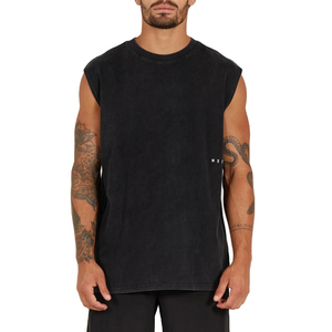 High Street <b>Vintage</b> Stonewashed Woven <b>Tank</b> <b>Top</b> for Men 100% Cotton Eco-Friendly Customizable Streetwear Gym Quick Dry Breathable - Product Image 2