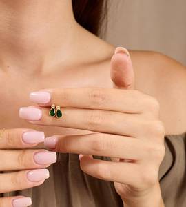 <b>Emerald</b> Pear <b>Stud</b> Earrings Natural <b>Emerald</b> 925 Sterling Silver 14K Gold Plated Elegant Jewelry For Women Gift - Product Image 4