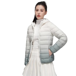 New Fashion Gradient <b>Jacket</b> for <b>Women</b> Winter Hooded 90% Duck Filled Coat Ultra <b>Light</b> Autumn Warm Parkas Windbreaker Breathable - Product Image 6