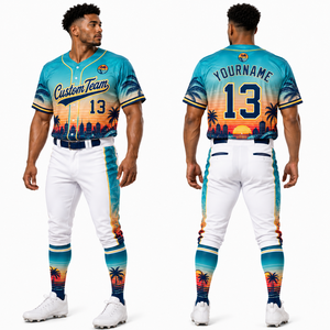 Ensemble de maillot et pantalon de baseball sublimé, léger, ventilé, anti-humidité, extensible, durable, résistant à la décoloration, confortable, pour la ligue - Product Image 3