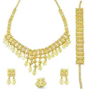 ชุดเครื่องประดับชุบทองไมครอน 14K/18K/24K สไตล์ฝรั่งเศสแบบดั้งเดิม ลายดอกไม้ สำหรับงานแต่งงานและงานปาร์ตี้ ขายส่ง - Product Image 2