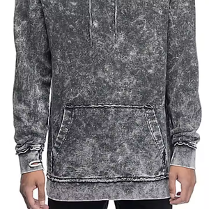 Sudadera con Capucha Beige Personalizada con Efecto Ácido para Hombre, Oversize, Hombros Caídos, Bolsillo Canguro, Estilo Vintage Lavado, Streetwear - Product Image 4
