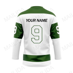 Maillot de hockey sur glace OEM bleu et blanc en maille respirante, personnalisable avec broderie en twill, uniforme de hockey sur glace - Product Image 2