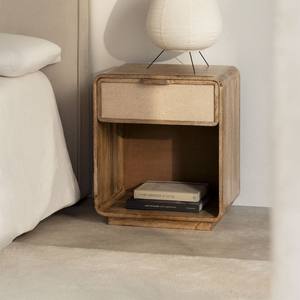 Mesita de noche rectangular Vandana Arion Altis de 40x30 cm en madera de mango, MDF y yute Abrams - Product Image 1