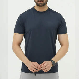 Camiseta Deportiva Azul Marino para Hombre, Cuello Redondo, Manga Corta, para Gimnasio, Entrenamiento, Fitness - Product Image 5