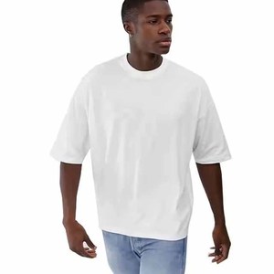 Vente en gros de t-shirts blancs en coton 100% 210g, col rond, streetwear, hip hop, t-shirt uni personnalisé, t-shirt blanc uni pour hommes - Product Image 1