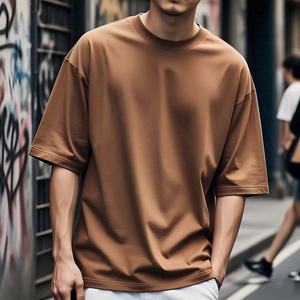 Fabricants de t-shirts personnalisés 100% coton 300 GSM T-shirt surdimensionné 100% coton pour hommes coupe ample - Product Image 2