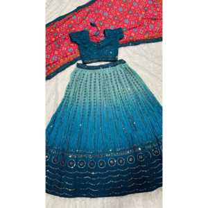 Vestido de Noche de Diseñador, Lehenga Choli con Lentejuelas y Bordado para Fiestas - Product Image 2