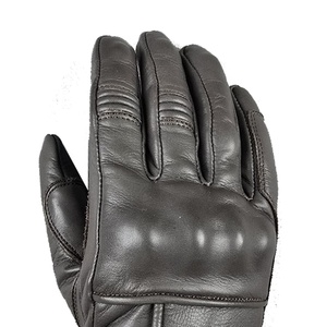 Gants de moto en cuir véritable noir pour hommes, poignée de protection d'été en extérieur avec quantité minimale de commande basse - Product Image 5