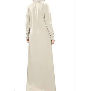 Abaya islamique modeste de haute qualité sur mesure pour femmes, coupe droite simple, longueur au sol, 100% polyester, couleur unie, robe musulmane - Product Image 4