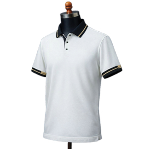 Polo de manga corta con rayas blancas 100% algodón de punto sencillo para hombre - Estilo versátil para uso casual a semi-formal - Product Image 3