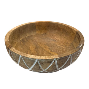 Bol à salade en bois de manguier sculpté à la main, écologique, grand bol rond décoratif pour fruits et collations, ustensiles de cuisine rustiques - Product Image 3