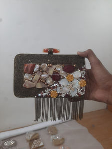 คลัทช์แองเจิลหรูหราหอยมุกเปลือกหอยมุกมุกมุกมุกสำหรับงานเลี้ยงตอนเย็นของขวัญงานแต่งงานทาสีด้วยมือสีที่กำหนดเอง - Product Image 2