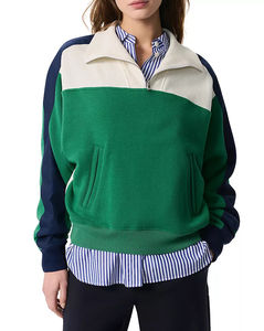 Sweat-shirt oversize à col montant et fermeture éclair quart de tour en polaire pour femme – Style streetwear tendance au quotidien - Product Image 1