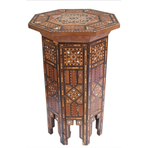 Vintage Style Solid Wood Accent Coffee End <b>Table</b> Handcrafted Indian Bone Inlay Round Wooden Side <b>Table</b> With <b>Elephant</b> Leg Motifs - Product Image 5