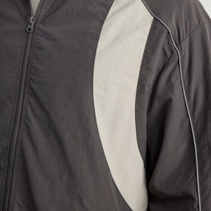 Veste coupe-vent personnalisée avec fermeture éclair, logo brodé, veste de sport rétro en nylon avec passepoil, veste coupe-vent vierge pour l'extérieur - Product Image 6