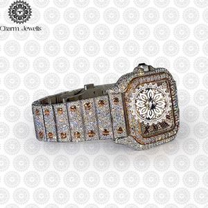 Charm_Jewells Luxury Women's Square Stainless Steel <b>Watch</b> <b>Diamond</b> Encrusted Sapphire Crystal Analog Quartz Movement - Product Image 4