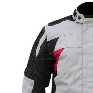 Blouson textile moto toutes saisons conçu pour la protection du motard, avec tissu imperméable, sangles réglables et look tendance - Product Image 4