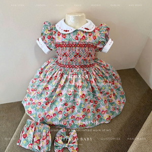 Vestidos de Gingham Rosa con Bordado a Mano Personalizados para Niñas Pequeñas - 100% Algodón, Bordados, Ropa Artesanal de Boutique - Product Image 4