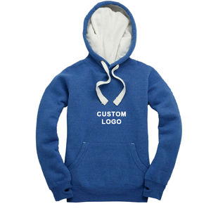Sweat-shirt à capuche personnalisé avec logo, unisexe, bleu, coton, French Terry, poche, décontracté, vêtements d'automne, coupe classique - Product Image 1