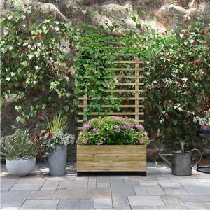 Bac à légumes surélevé en bois pour jardin avec treillis, jardinière extérieure pour légumes et fleurs, treillis de jardin pour balcon - Product Image 3